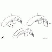 Схема узла: Переднее крыло для Honda VT1100 Shadow