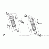 Схема узла: Задний амортизатор для Honda VT750 Shadow Spirit