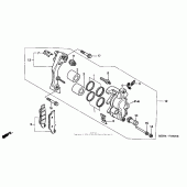 Схема вузла: Передній гальмівний супорт для Honda XR650