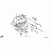 Схема вузла: Ліва кришка картера для Honda VT750 Shadow Aero