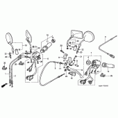 Схема узла: Switch/cable (2) для Honda VT600 Shadow VLX