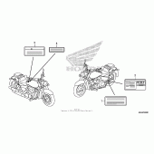 Схема вузла: Caution label (1) для Honda VT750 Shadow Aero