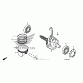 Схема вузла: Колінчастий вал & Поршень для Honda XR650