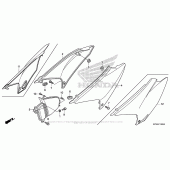 Схема вузла: Бічний обтічник для Honda CRF230 CRF230F