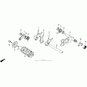 Схема вузла: Копірний вал і Вилки і Вал перемикання для Honda NX250