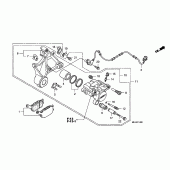 Схема вузла: Задній гальмівний супорт для Honda CB1300 Super Bol D'Or