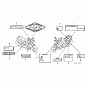 Схема узла: Информационные наклейки для Honda CB1100 CB1100SF X11