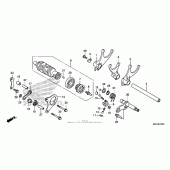 Схема узла: Gearshift drum + gearshift fork для Honda CB1100