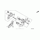 Схема вузла: Задній гальмівний супорт для Honda XR650