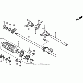 Схема вузла: Копірний вал і Вилки і Вал перемикання для Honda CBR600 CBR600F Smokin` Joe`s Edition