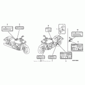 Схема вузла: Інформаційні наклейки для Honda VTX1800