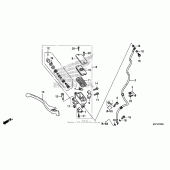 Схема узла: Передний тормозной цилиндр (1) для Honda CTX700