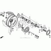 Схема вузла: Заднє колесо для Honda NT650 Hawk GT