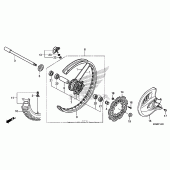 Схема вузла: Переднє колесо для Honda CRF250 CRF250R