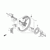 Схема вузла: Переднє колесо для Honda XR400