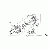 Схема вузла: Передній гальмівний супорт для Honda VTX1300