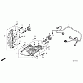 Схема узла: Фара (FJS400D9/FJS40 0A) для Honda FJS400 Silver Wing