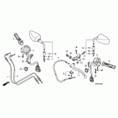 Схема вузла: Ручка керма & Пульт управління рульовой & Троси для Honda CB600F Hornet