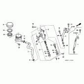 Схема узла: Rr. тормозной цилиндр для Honda NT700 Deauville