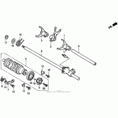 Схема вузла: Копірний вал і Вилки і Вал перемикання для Honda CBR900RR CBR919RR Fireblade
