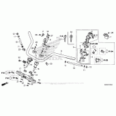 Схема вузла: Верхня траверса & Кліпон керма для Honda GL1800 Gold Wing Valkyrie