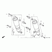 Схема узла: Задний амортизатор (1) для Honda VTX1800