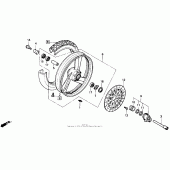 Схема вузла: Переднє колесо для Honda NT650 Hawk GT