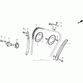 Схема узла: Цепь ГРМ и Натяжитель (91-94) для Honda CBR600 CBR600F2