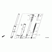 Схема узла: Вилка передней оси для Honda VT750 Shadow Spirit