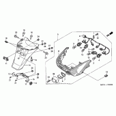 Схема узла: Стоп сигнал + заднее крыло для Honda FSC600 Silver Wing