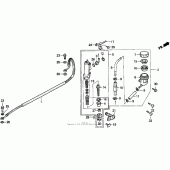 Схема вузла: Задній гальмівний циліндр для Honda XR250
