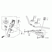 Схема узла: Верхняя траверса & Клипон руля для Honda XL125 Varadero