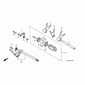 Схема узла: Копирный вал и Вилки и Вал переключения для Honda XL600 Transalp