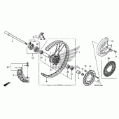 Схема вузла: Переднє колесо для Honda CRF250 CRF250X