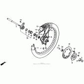 Схема узла: Передние колесо для Honda XL600 Transalp