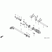 Схема вузла: Копірний вал & Вилки & Вал перемикання для Honda VTX1300