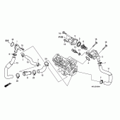 Схема узла: Термостат для Honda CBR1000 CBR1000RR Fireblade