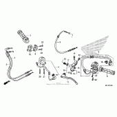 Схема узла: Ручка руля & Пульт управления рулевой & Тросики для Honda CBR600 CBR600RR