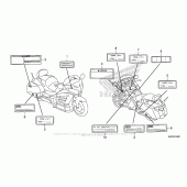 Схема вузла: Інформаційні наклейки для Honda GL1800 Gold Wing F6B Bagger