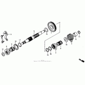 Схема вузла: Привід кікстартера для Honda XR250