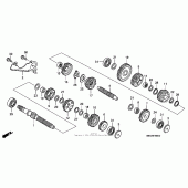 Схема узла: Трансмиссия для Honda VT750 Shadow Aero