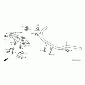 Схема вузла: Верхня траверса & Кліпон керма для Honda VT750 Shadow Aero