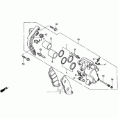 Схема вузла: Передній гальмівний супорт для Honda VT600 Shadow VLX
