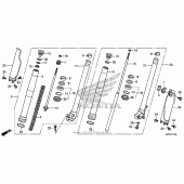 Схема вузла: Вилка передньої осі для Honda CRF250 CRF250L