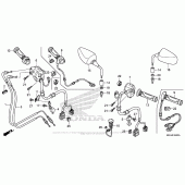 Схема вузла: Switch + Cable + Mirror (1) для Honda VFR1200 Crosstourer