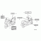 Схема вузла: Інформаційні наклейки (FJS400D8) для Honda FJS400 Silver Wing