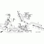 Схема вузла: Верхня траверса і Кліпон керма для Honda CB900 919