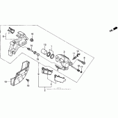 Схема вузла: Задній гальмівний супорт для Honda XR650