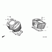 Схема вузла: Циліндр для Honda VT1100 Shadow Sabre
