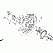 Схема вузла: Заднє колесо для Honda XR250